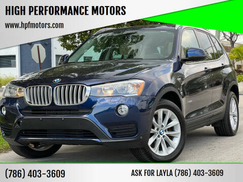 2016 BMW X3 for sale at HIGH PERFORMANCE MOTORS in Hollywood FL