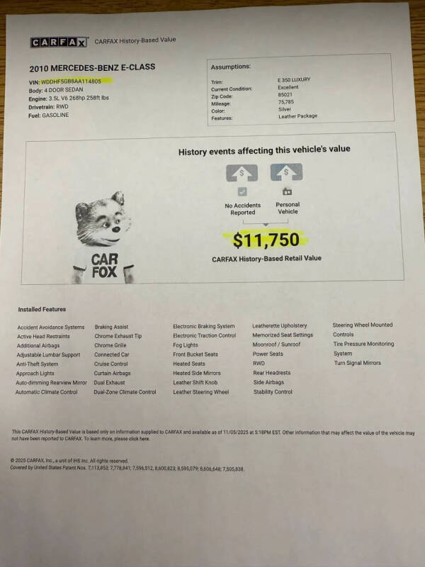 2010 Mercedes-Benz E-Class