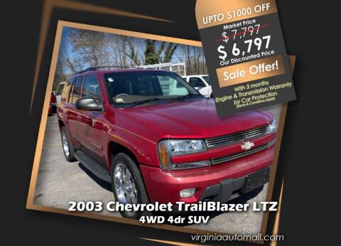 2003 Chevrolet TrailBlazer for sale at Virginia Auto Mall in Woodford VA