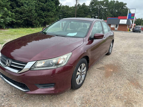 2015 Honda Accord for sale at Pinnacle Acceptance Corp. in Franklinton NC