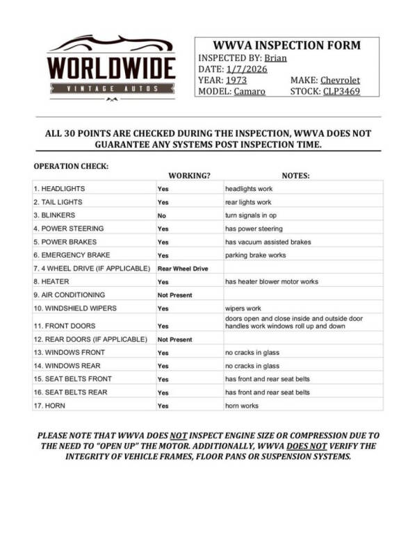 1973 Chevrolet Camaro