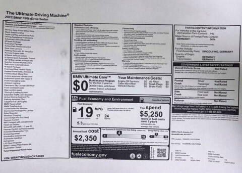 2022 BMW 7 Series 750i xDrive