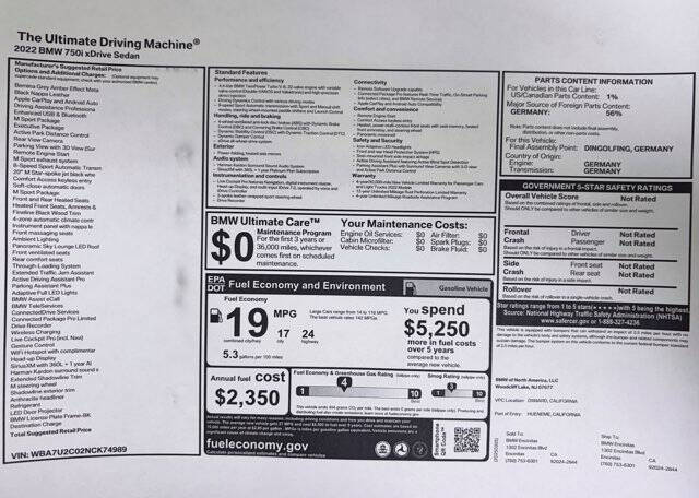 2022 BMW 7 Series 750i xDrive