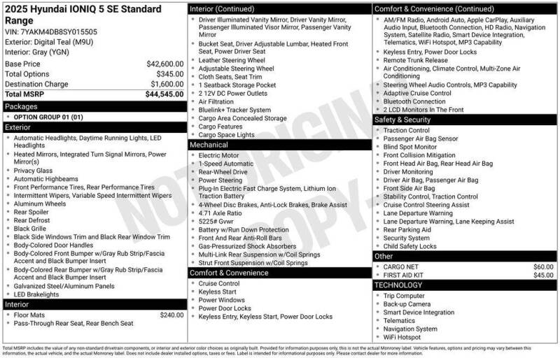 2025 Hyundai Ioniq 5 SE Standard Range