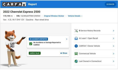 2022 Chevrolet Express 2500