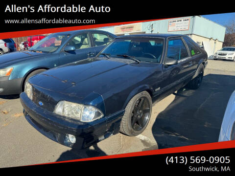 1990 Ford Mustang for sale at Allen's Affordable Auto in Southwick MA