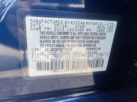 2019 Nissan Sentra SV