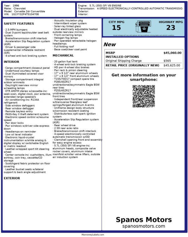 1996 Chevrolet Corvette