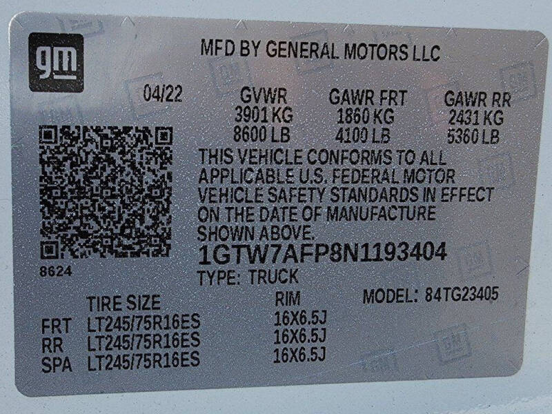 2022 GMC Savana 2500