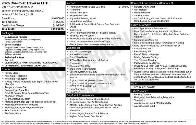 2026 Chevrolet Traverse LT