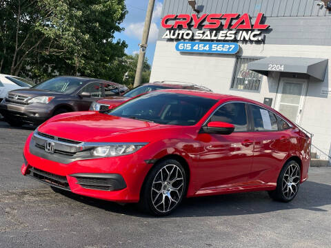 2016 Honda Civic for sale at Crystal Auto Sales Inc in Nashville TN