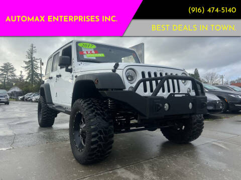 2017 Jeep Wrangler Unlimited for sale at AUTOMAX ENTERPRISES INC. in Roseville CA