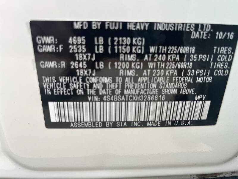 2017 Subaru Outback 2.5i Touring