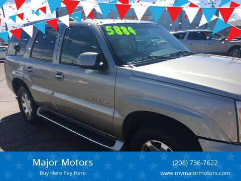 2002 Cadillac Escalade for sale at Major Motors in Twin Falls ID