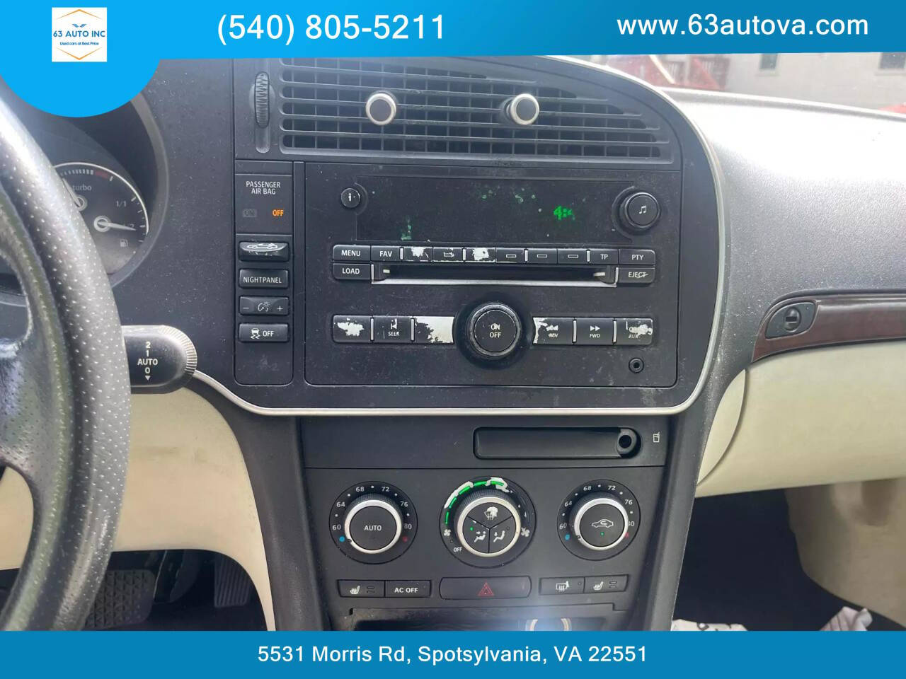 2011 Saab 9-3 for sale at 63 Auto Inc in Spotsylvania, VA