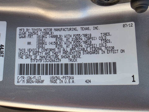 2012 Toyota Tundra Grade