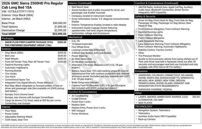 2026 GMC Sierra 2500HD Pro