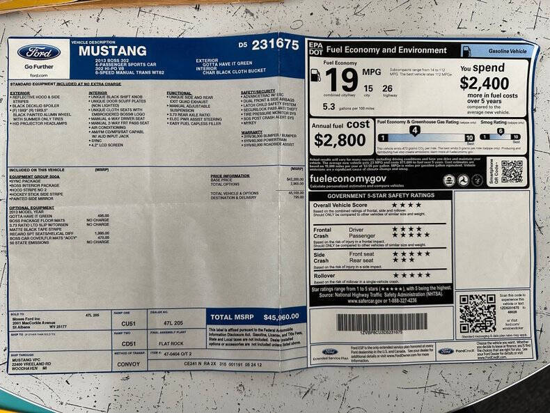 2013 Ford Mustang Boss 302
