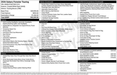 2026 Subaru Forester Touring