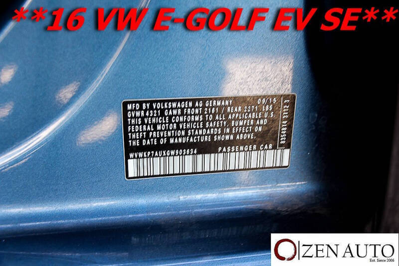 2016 Volkswagen e-Golf SE