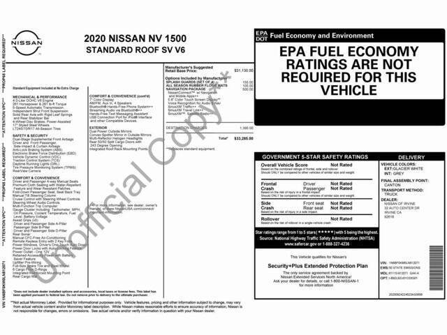 2020 Nissan NV 1500 SV