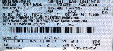 2006 Ford E-Series E-250