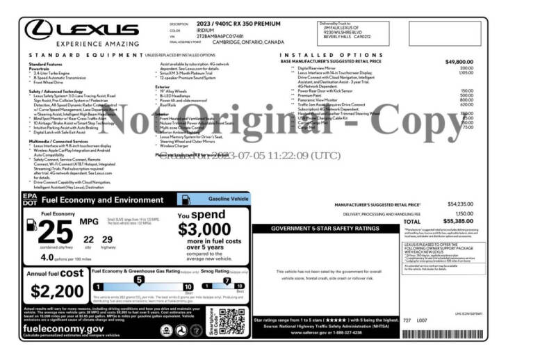 2023 Lexus RX 350 Premium