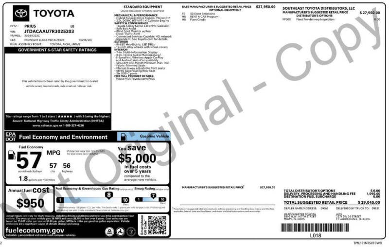 2024 Toyota Prius LE