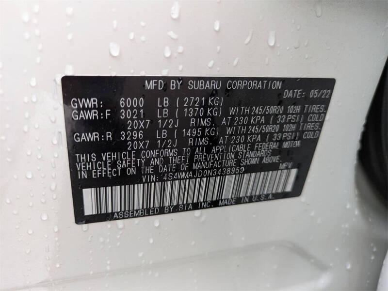 2022 Subaru Ascent Onyx Edition