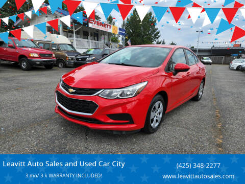 2017 Chevrolet Cruze for sale at Leavitt Auto Sales and Used Car City in Everett WA