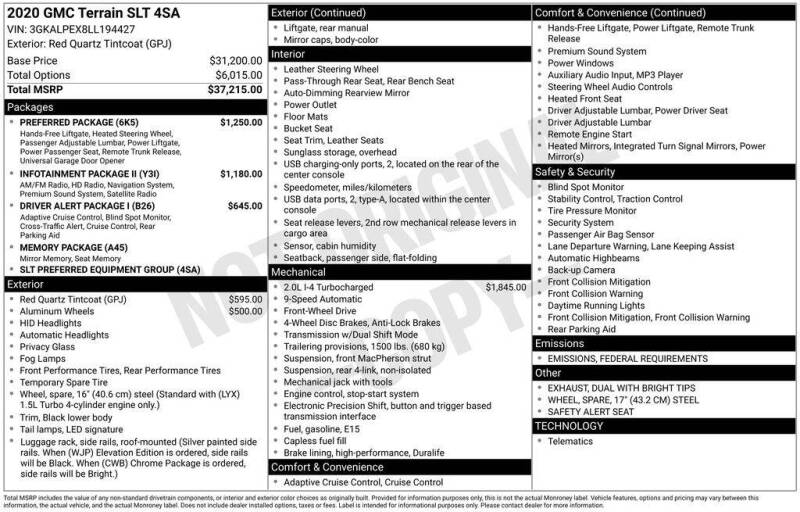 2020 GMC Terrain SLT
