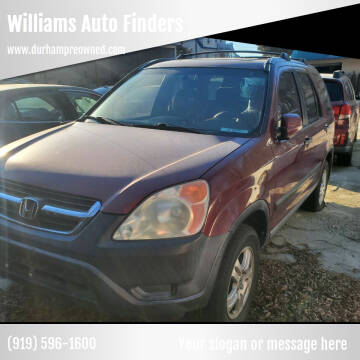 2003 Honda CR-V for sale at Williams Auto Finders in Durham NC