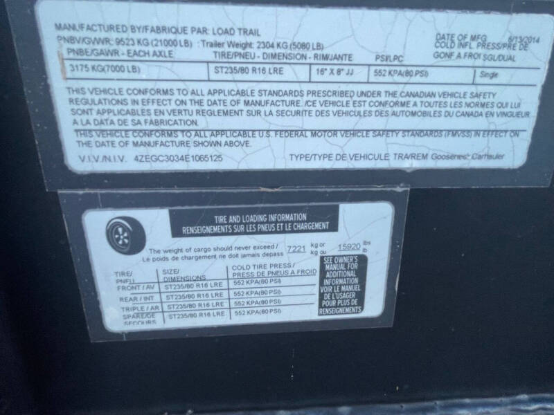 2014 Load Trail Gooseneck