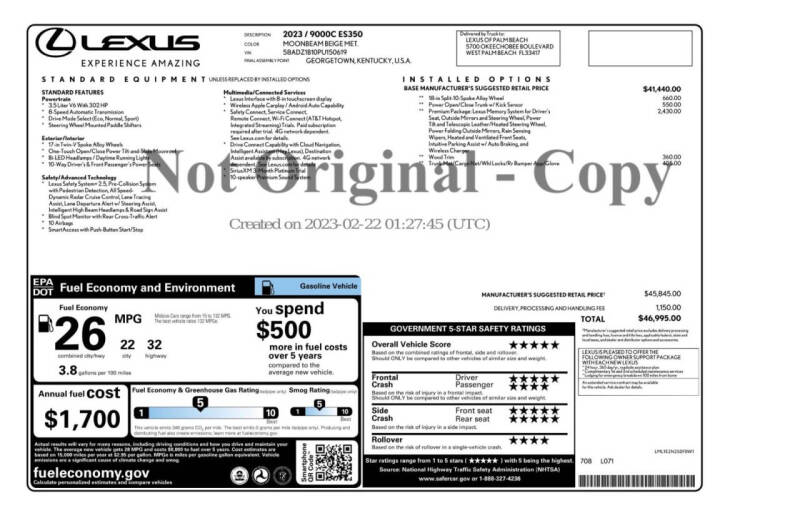 2023 Lexus ES 350