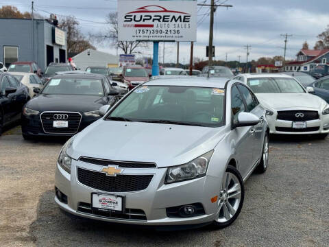 2013 Chevrolet Cruze for sale at Supreme Auto Sales in Chesapeake VA