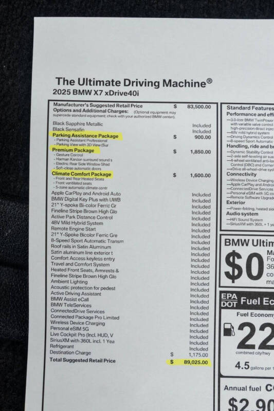 2025 BMW X7 xDrive40i