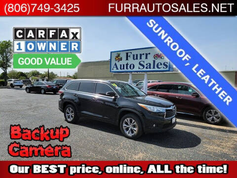 2015 Toyota Highlander for sale at FURR AUTO SALES in Lubbock TX