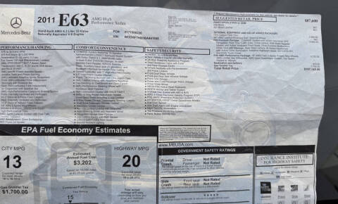 2011 Mercedes-Benz E-Class E 63 AMG