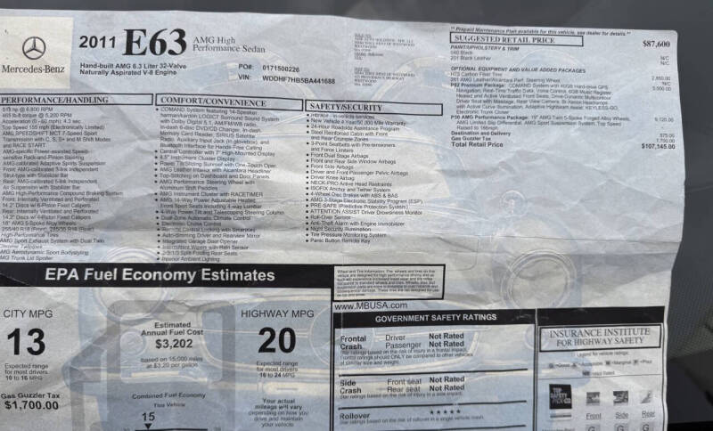 2011 Mercedes-Benz E-Class E 63 AMG