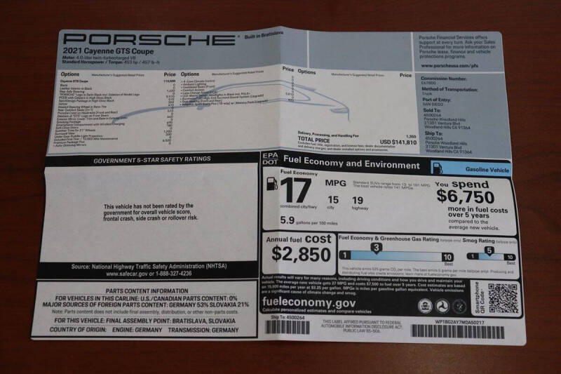 2021 Porsche Cayenne GTS Coupe