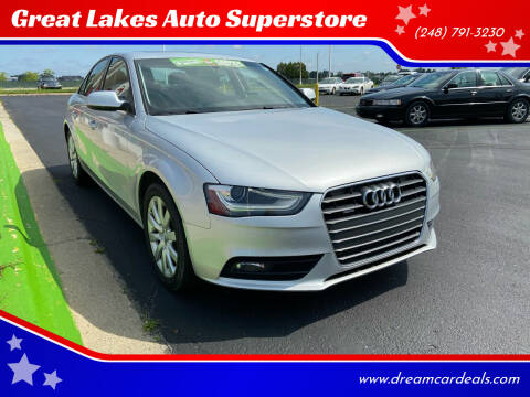 2013 Audi A4 for sale at Great Lakes Auto Superstore in Waterford Township MI