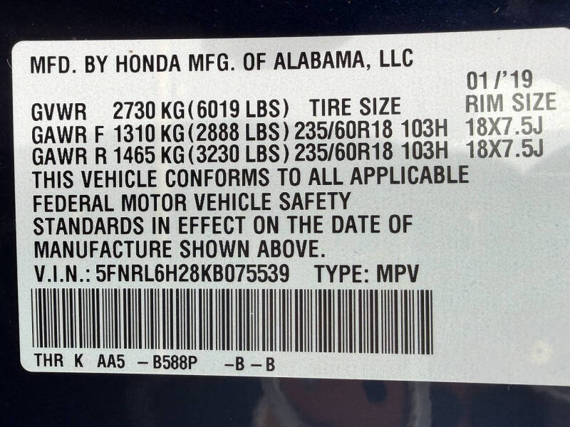 2019 Honda Odyssey LX