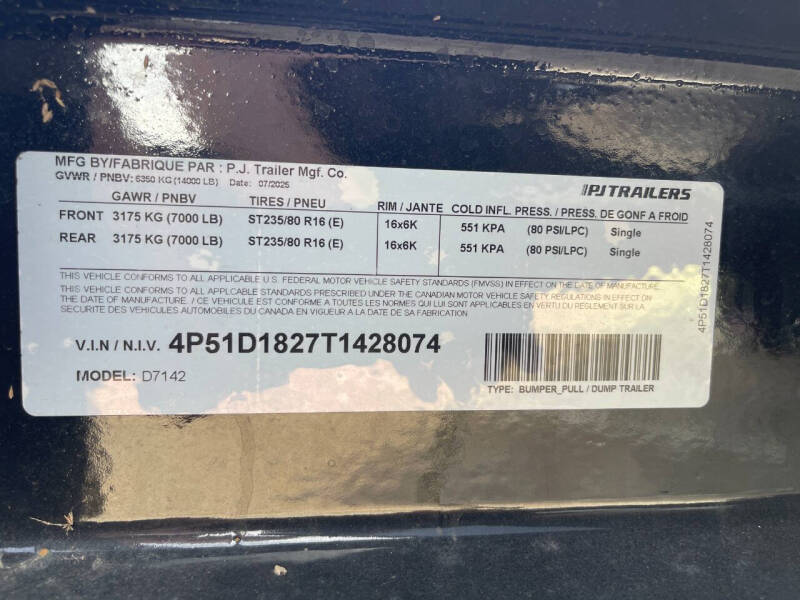 2026 PJ Trailers D7