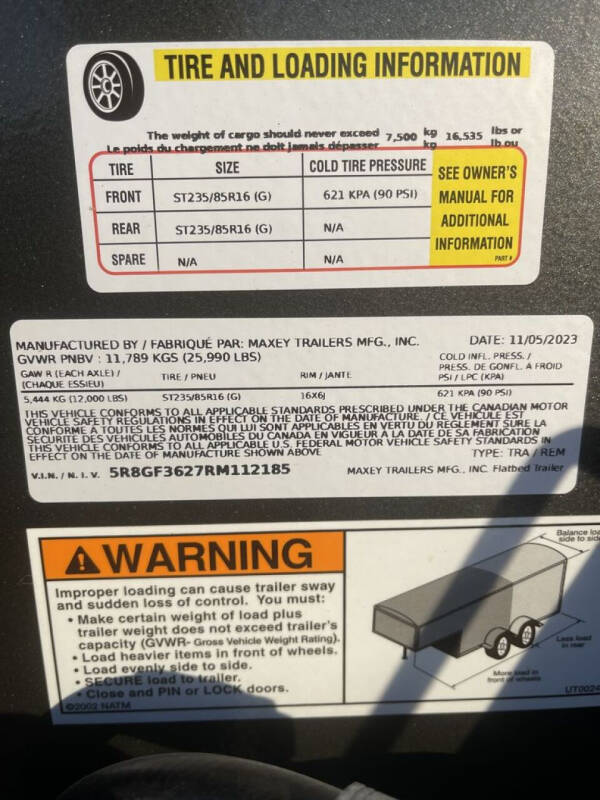 2024 MAXX-D 36'X102" Tandem Dual Hyd.