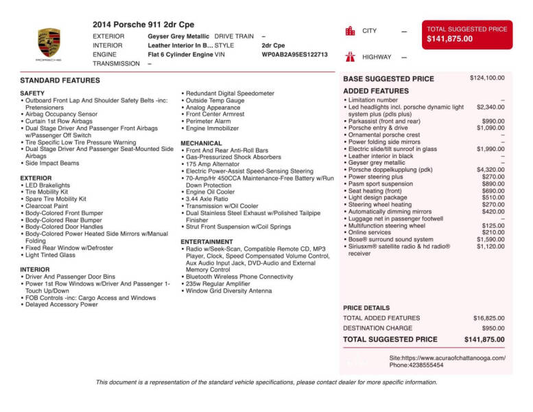 2014 Porsche 911 Carrera S