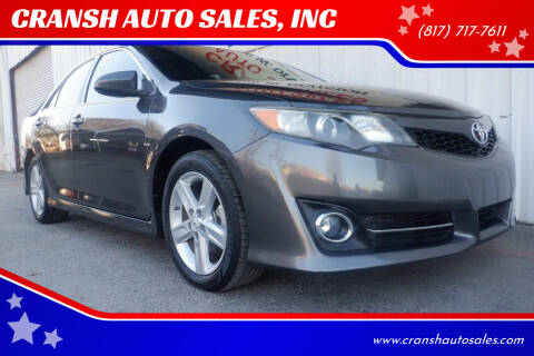 2012 Toyota Camry for sale at CRANSH AUTO SALES, INC in Arlington TX
