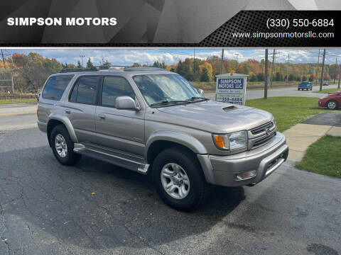 2002 Toyota 4Runner for sale at SIMPSON MOTORS in Youngstown OH