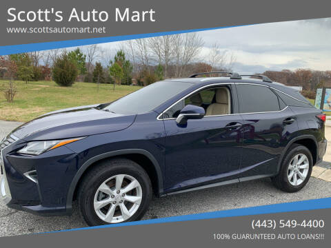 2016 Lexus RX 350 for sale at Scott's Auto Mart in Dundalk MD