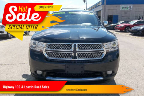 2012 Dodge Durango for sale at Highway 100 & Loomis Road Sales in Franklin WI