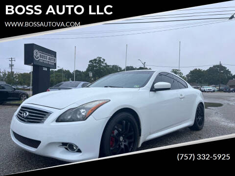 2011 Infiniti G37 Coupe for sale at BOSS AUTO LLC in Norfolk VA